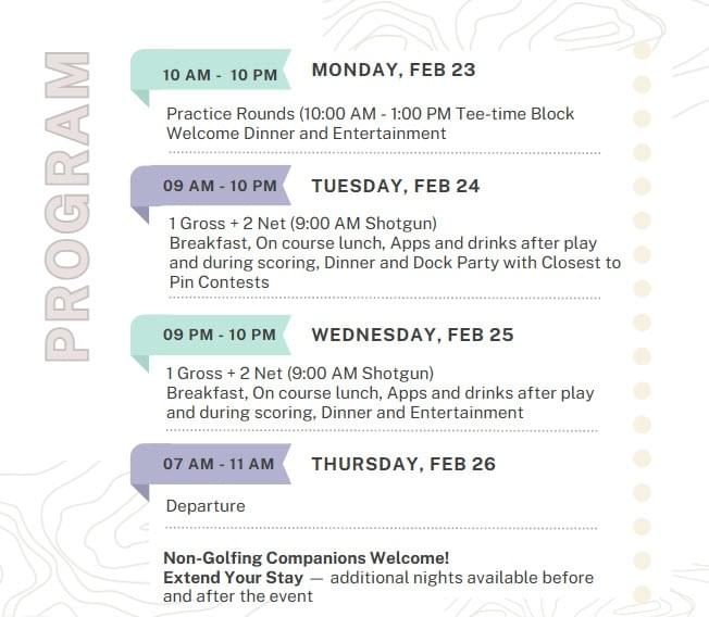 Event program schedule Feb 23–26